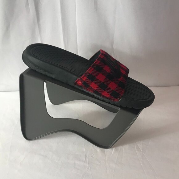 Nike Plaid Inside Upper Cushion Activewear Comfort Fit House Slippers - Picture 3 of 9